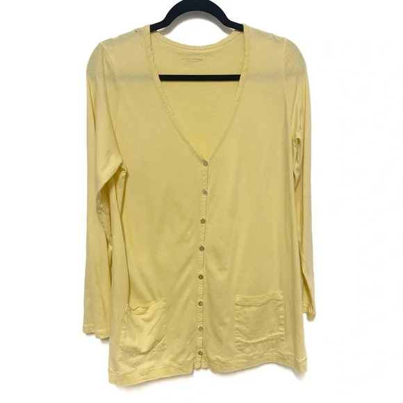 Eileen Fisher Organic Cotton Button Front Long-Sleeve Cardigan - Classic Preppy - Picture 1 of 4